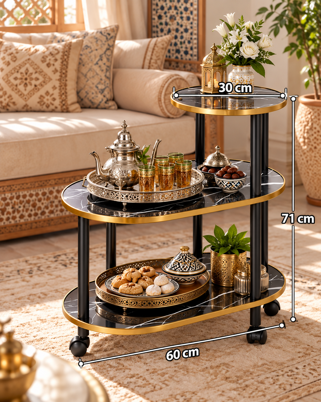 طابلة ديكور وتقديم بـ3 مستويات